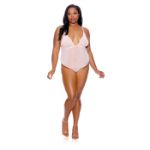 Picture of Crotchless Mesh Teddy Peach - Plus Size